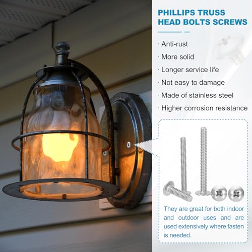 8#-32x1/4" Phillips Head Schroeven, 50st Hout Schroeven Unc Phillips Kruis Stainless Steel 304 cilinderkop Schroeven voor Wings Plafond Ventilator 5