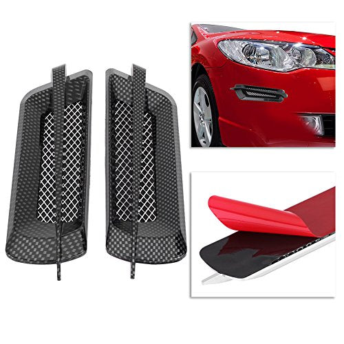 Air Flow Grille, 2 stuks Car Air Flow Intake Grille Vent Net Hole Decoratieve Cover Sticker Universal (Carbon) 3