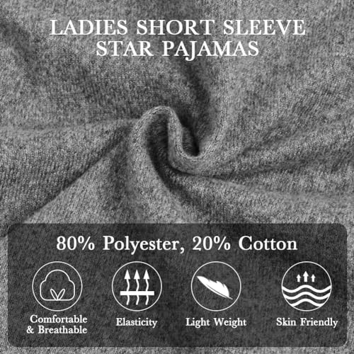 Vrouwen nachtjurk korte mouw nachthemd Button Down Slaapkleding zomer nachtkleding grijs 4