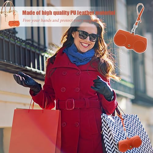 3 stuks zonnebril geval, slanke glazen geval zachte lederen zonnebril zak PU lederen glazen geval met Lanyard Travel beschermende hoes voor glazen draagbare glazen Organisator zak voor vrouwen mannen 5