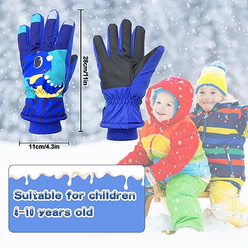 Kinderen Ski Handschoenen, Waterdichte en Winddichte Cartoon Kinderen Handschoenen, Warme Handschoenen, Winter Ski Handschoenen voor jaren, Jongens, Meisjes en Jongens, 4-10 jaar oud 3