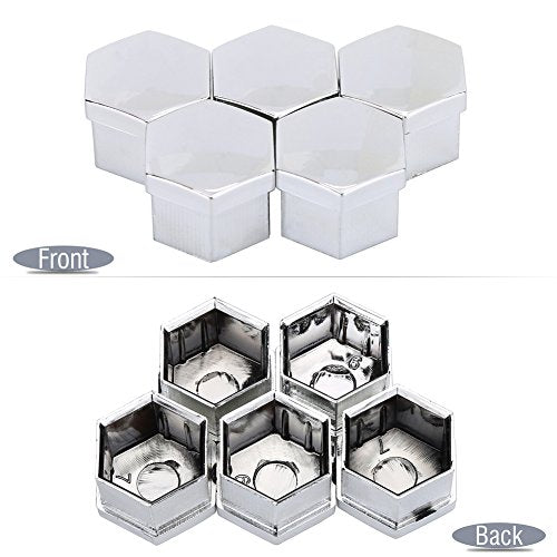 20Stuks 17mm Wiel Lug Nut Bolt Hub Schroef Silver Cover Banden Beschermende Cap Decor Bolt Caps met Verwijderingsgereedschappen Gevormd Plastic producten