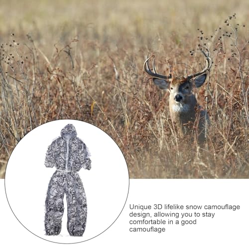 Sneeuw 3D Leaf Suit Sneeuw Ghillie Kostuum jacht Ghillie kostuum winter Ghillie Costume Camo Ghillie Kostuum Snow Camouflage Suit Hunting Ghillie kostuum voor sneeuw 5