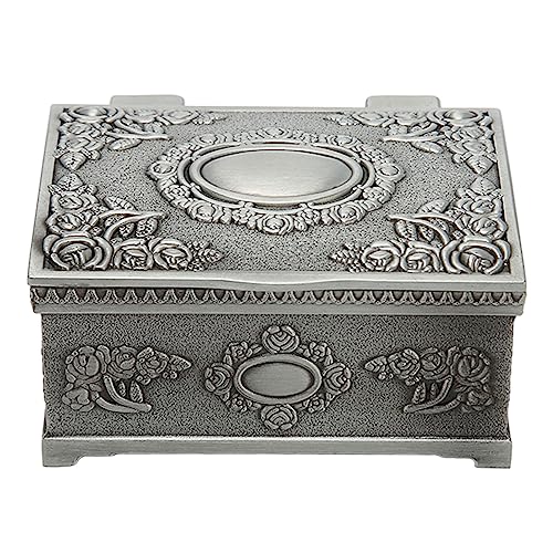 Vintage rechthoekige Metalen sieraden doos, kleine sieraden opslagdoos, geschikt voor ringen, oorbellen, ketting, Treasure Chest opslagdoos, antieke sieraden memorial geschenkdoos voor meisjes en vrouwen