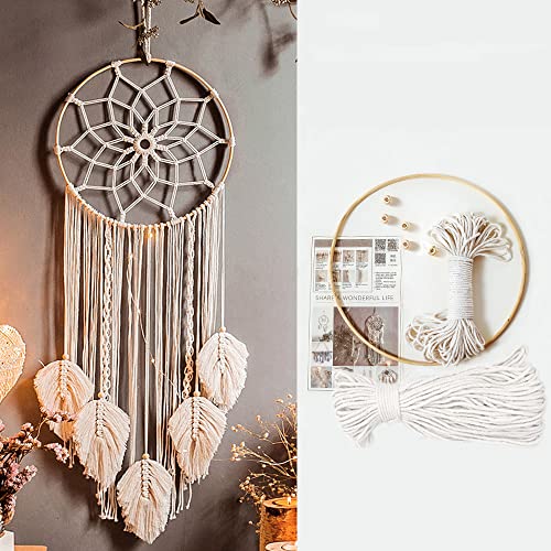 Macrame Droom Catcher set met katoenen draad voor ambachten Accessoires Wanddecoratie en Hangers