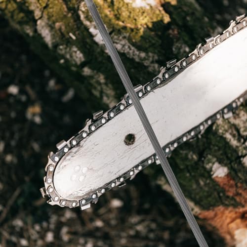 Kettingzaag Kettingverscherper, Set van 2 Ronde Kettingzaagverscherper Bestand met Plastic Handvat voor kettingzaag, Rood en Geel 5