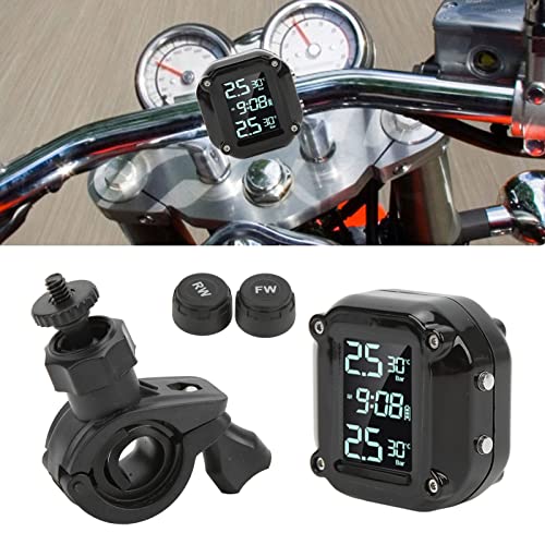 Motor bandenspanningscontrolesysteem, bandenspanningssensor met 2 sensors USB LCD-scherm opladen IP67 waterdicht TPMS voor veilig rijden 3