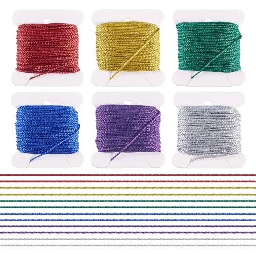 6 stuks geborduurde draad 0.5mm 12 laag Polyester geborduurde appliques effen gekleurde koord voor kruissteek naaien op projecten Threads