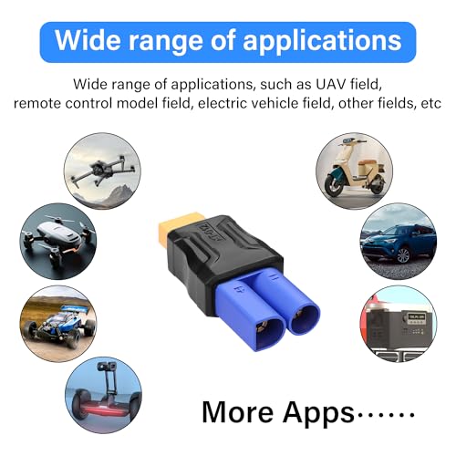 2 Pack EC5 naar XT60 Connector Adapter Draadloos voor RC FPV Drone auto Lipo Batterij Charger ESC (EC5 man tot XT60 vrouw) 3