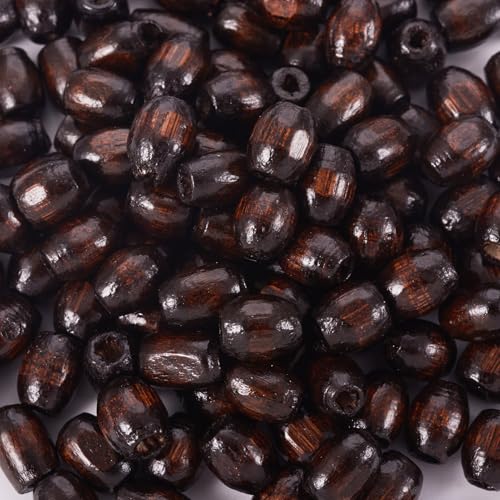 800st Natural Wood Barrel Kralen voor DIY Macrame Rozenkrans sieraden bruin houten centrum geborsteld Spacer losse kralen voor armbanden 3