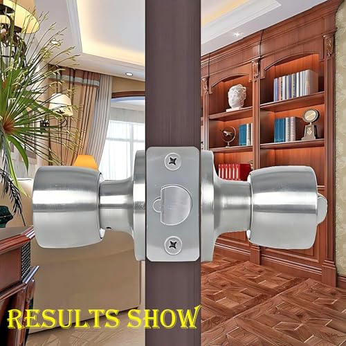 1 Stuk deur handvat roestvrij staal met slot en sleutel, ronde knoop, slot, deur slot voor slaapkamer, kantoor 4