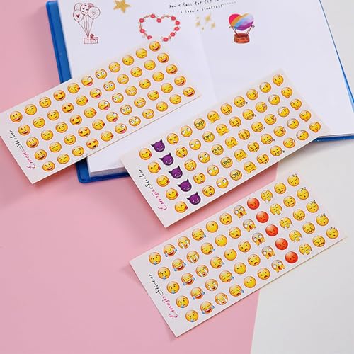 24 Vellen Emoji Stickers, Happy Face Sticker Stempel, Notebook, Decoratie, Smiley Stickers, Grappige Emoji Stickers, Kleine Stickers, Cartoon Bonus Stickers voor kinderen, Emoji Beloningen voor kinderen 5