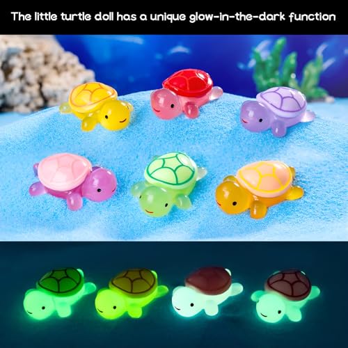50 stuks Mini Turtles Lichtgevende Mini Harsschildpadden Mini-figuren Turtle Mini Tortoise Mini Tortoise Kleine figuren Mini Turtles Tuin Decoratie DIY 4