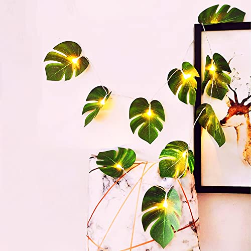 Kunstmatig Monster laat Garland 6m lichte ketting met groene bladeren Hangende Ivy met 40 LED-verlichting Ivy Garland voor bruiloft Party Garden Home Balkon Wanddecoratie