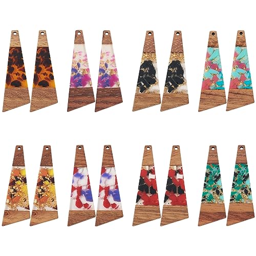 Hars Walnut Houten oorhangers Geometrische Charms Vintage Hars Houten Verklaring voor Dangle oorbel sieraden maken, Hout