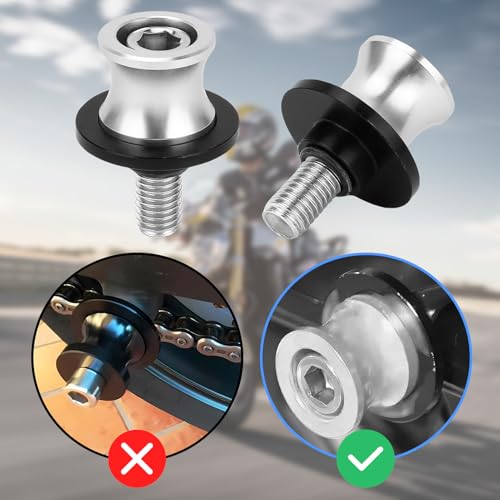 10mm motor CNC Achterstand Swing Arm Spool Sliders, Hard geanodiseerde CNC Swing Arm Spool Stand Swingarm Spools 1 Pair(Silver) 5