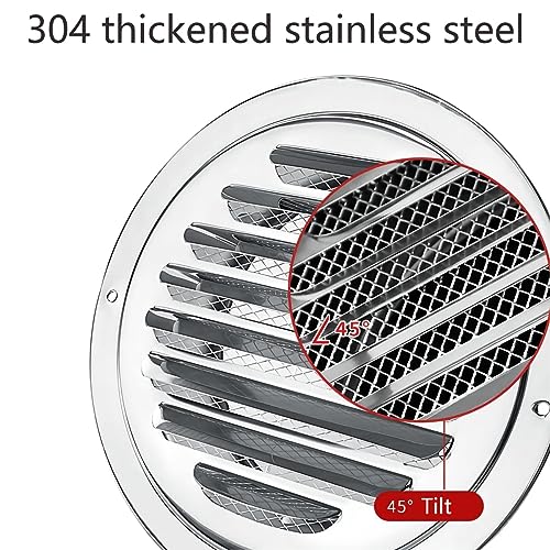 1 Stuk Ronde Ventilatie Grillehoes, 120mm 304 Roestvrij stalen Ventilator Hoes Grille Louvre, Ventilator Ventilator Ventilatie Hoes voor Keuken Badkamer 5