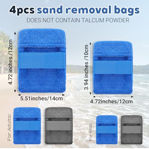 Zand Verwijderaar, 2 stuks, Strand Verwijderaar, 2 maten, Zand Verwijdering Handschoenen, Strand Zandreiniger voor Strand Vakantie, Camping, Utensils (Grijs, Blauw)