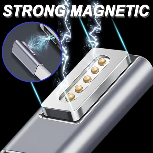 USB C naar Mag-Safe 2 man tot vrouw adapter, type-C PD 100W Power Connector Converter voor Mac Book Air & Pro, ondersteunt 85W/65W/45W Snelle oplader 5