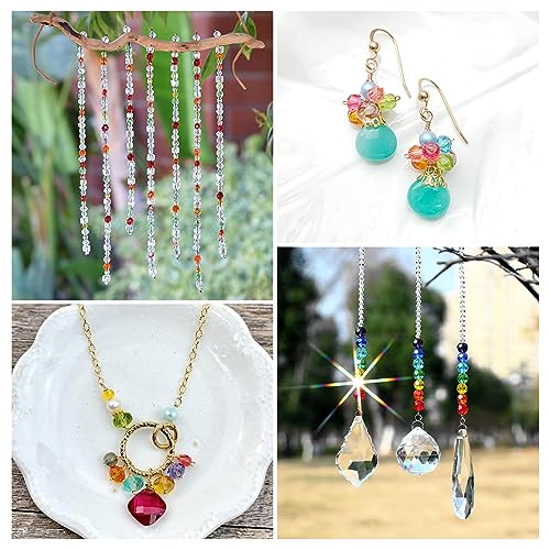 180st Gefacetteerde ronde glazen kralen, 8mm AB Vergulde gegalvaniseerd glas, Losse kralen voor DIY ambachten, armbanden en sieraden maken, 180st 5