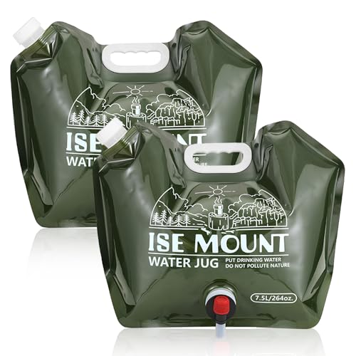 Verpakking van 2 opvouwbare waterbussen, 7,5 L Drinken Waterzak, Opvouwbare Outdoor Water Container Water Container Opvouwbare Camping Bag Tank houder voor buiten Barbecue 2 stuks