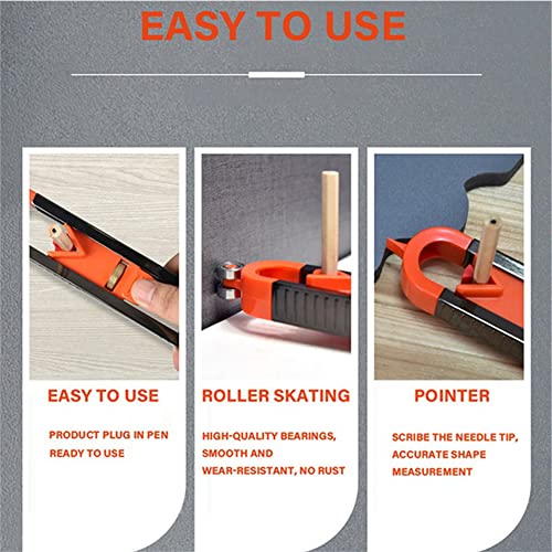Schrijven Liniaal Contour Gaug met slot, Nauwkeurige kopie Onregelmatige vormen Scribe Tool Multifunctionele Contour Fetcher Verstelbare vergrendeling Houtbewerking Meetmeter 3