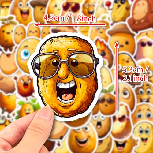 Aardappel Sticker Set Kinderen Tieners 50 Stuks Grappig Aardappel Waterdicht Vinyl Stickers Laptop Skateboard Koffer Helm Auto Fiets mobiele telefoon Motorrijwiel Bike Scrapbook Cadeau