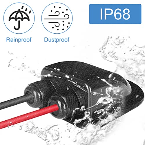 Zonnekabelingang klierbehuizing Waterdicht IP68 voor zonnepanelen van campers, caravans, boten, boten, zonnepaneelbedrading Montagebeugels Zwart, voor 3 mm2 tot 12 mm2 kabel 5