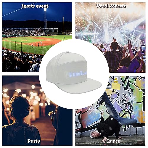 Programmeerbare LED Hat APP Control Kleurrijke LED Afneembare dop Verstelbare maat Katoen Ideaal voor buiten partijen (WHITE) 3
