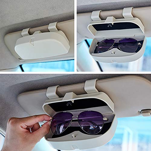 Auto Zon Visor Glazen Houder Universele Auto Zonnebril Glazen Case Opslag Box Organisator met Kaarthouder Visor Sunshade Tassen Auto Accessoires - Zwart