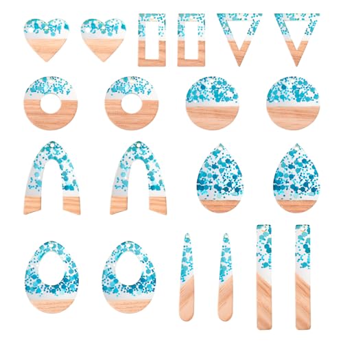 Hars Walnut houten bedeltjes voor oorbellen ketting hangers Hars Houten stukken Charm sieraden maken, Hars Hout, Hars