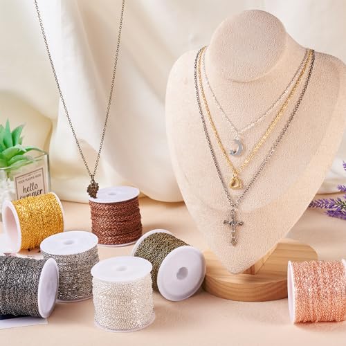 Oval Link ketting geraspt platte Twisted Cross Chain Messing gecoate ijzeren uitbreiding kettingen Bulk voor mannen Vrouwen DIY armband sieraden maken goud