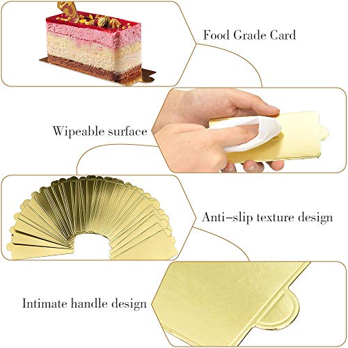 Mini Cake Board, 100 Packs Mous Cake Drum Karton, Gold Food Grad Dessert Displays Tray, Cake Base Paper Plates Dessert Board Base, Cake Pastry Decoratieve voor bruiloft, Verjaardag 3