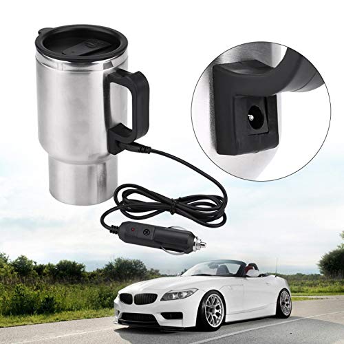 12v 450ml Auto Verwarming Cup Elektrische Smart Verwarmde Koffie Cup, Travel Mugs Drinken Waterfles Snelle kokend water Verwarming (zwart en zilver) 4