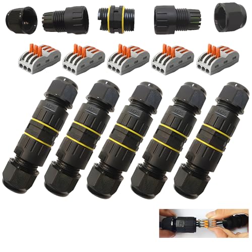Spanningsdoos Waterdicht buiten IP68 3-Way Line M25 Kabelconnector Draadbereik 5-10mm Power Cord Externe Mouw Clutch Protection Cabinet (5 PCS)