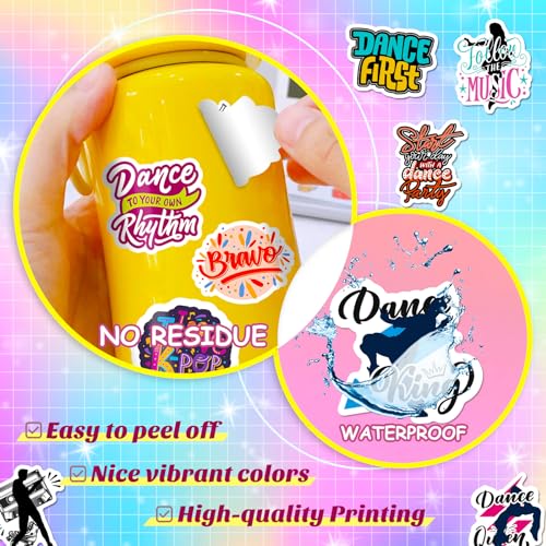Dans Sticker Set kinderen tieners 50 stuks dans waterdicht Vinyl Stickers Laptop Skateboard Koffer Helm Auto Fiets mobiele telefoon Motorrijwiel Bike Scrapbook Cadeaudagboek