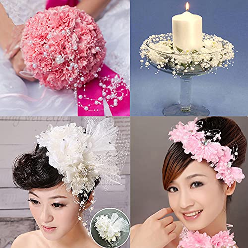 60m Pearl Garland, Parel Band, Parel ketting, Cadeau Lint, Decoratie Band met kralen voor DIY ambachten, Party, Tafel Decoratie, Bruiloft, Bruid, Haar sieraden, Oorbellen, Ketting, Bruids boeket