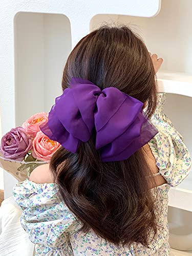 Big Hair Bows Clip Hair Clips voor vrouwen Meisjes Vrouwen Chiffon Tulle Bows Big Hair Clips Hair Clip Hair Accessoire voor bruiloft feest dagelijks dragen
