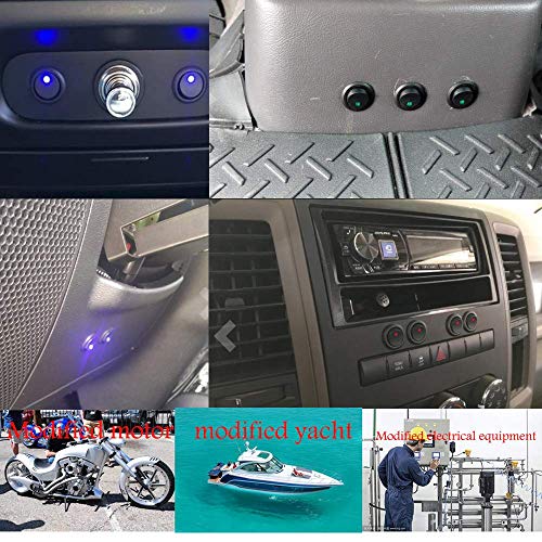 Schakelschakelaar, 12V 20A/24V 10A LED Rocker Switch (met 16AWG Wire) SPST Aan/uit voor auto, vrachtwagen, offroad, boot, marine (5 sets) (Geel) 5