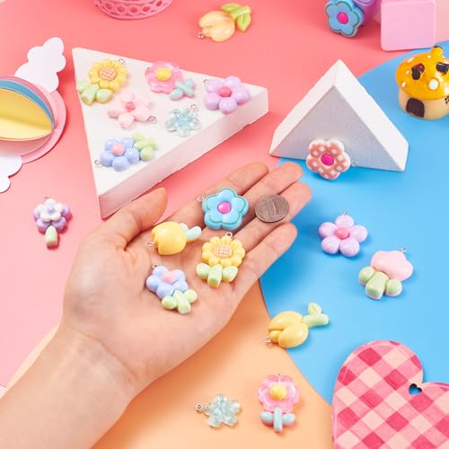 Mooie bloemen/Cat/Gamepads Hars Dangle Charms Honey Bee Charms voor DIY Sieraden maken 5