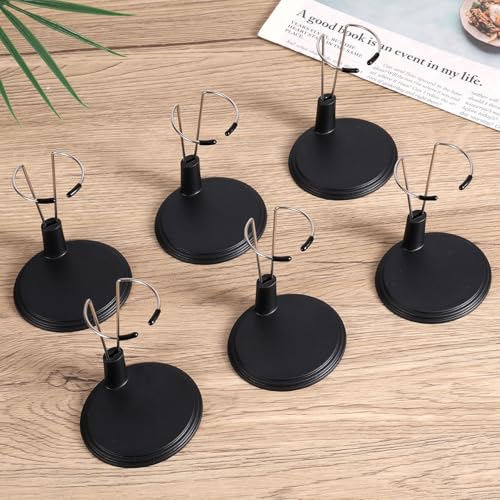 6 Pc Poll Stand, verstelbare Poll Stand Figuurhouder Speelgoed Display Ondersteuning Accessoires voor Home Office Decoratie voor 4-8" (zwart) 3