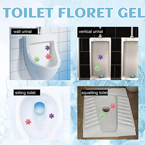 Toilet Gel, Flower Saving Tijd Badkamer Ontgeuren Clean Eenvoudige bediening Geur Toilet Bowl Gel Stempel voor Wall Urinal 4
