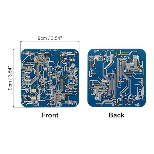 1st Onderzetters, PCB onderzetters PCB Board Coasters FR-4 Drink Bar Onderzetters voor Dranken Koffie Tafel Bar Cadeaus Jongen-vrienden Mannen, Blauw