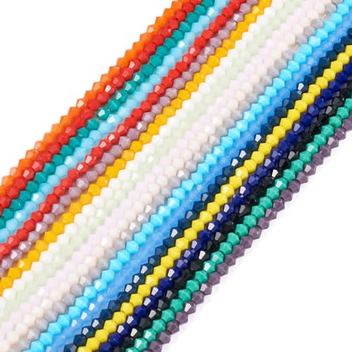 20 Strands Facet Glas Bicone kralen Crystal Glas Briolette Losse Spacer Kralen Bulk voor DIY ambachten armbanden ketting oorbellen sieraden maken