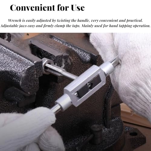 7 st. Jeu de Tarauds Métrique Robinet à Tarauds Réglable Filetage Métrique à la Main avec Clé à Robinet M3 M4 M5 M6 M8 M10 M12 5