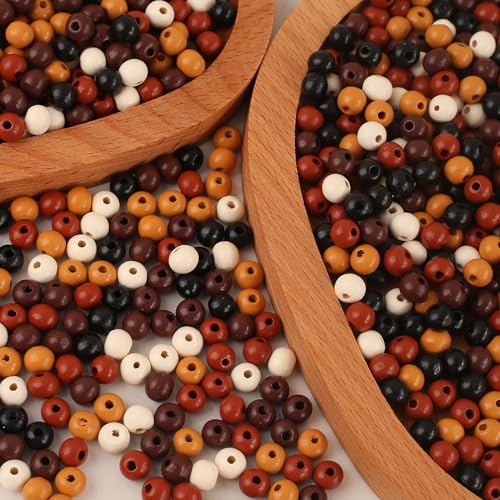 500 st Assorted 10mm houten kralen kleuren Vintage ronde natuurlijke houten kraal Macrame Spacer houten kralen voor ketting armband makenDIY Handgemaakte decor (10mm) 3