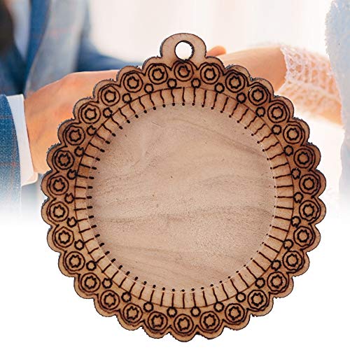 Houten Cabochon Base, 5PCS koord witte houten hanger ketting Base Tray Keychain Ronde Cabochon instelling 4