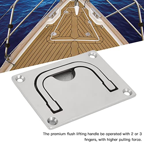 Hatch Lift Lever, Vierkante Stainless Steel Deck Hatch met Countersunk Handle Boot Lift Trekhendel, Spiegel Gepolijste Boot Hatches Countersunk Lifting Lever voor scheepsdeur 3