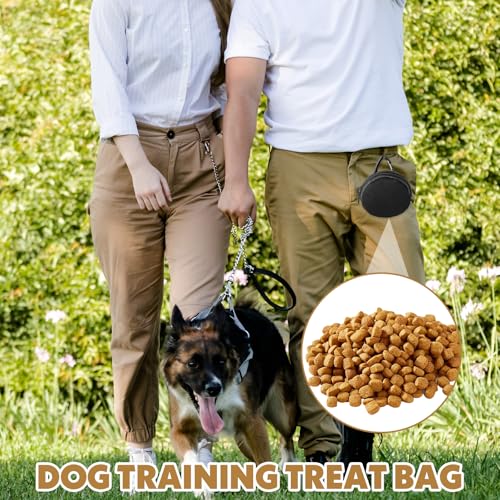 Verpakking van 2 Hondensnack tassen, Kleine hondensnacktas met karabijnhaak, zwarte trainingszak, hondensnacktas met zip, voor reizen, wandelen, huisdiertraining 4