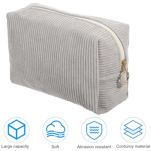 Vrouwen make-up tas kleine reis cosmetische tas met rits grote capaciteit cosmetische tas reizen accessoires Organisator Multifunctionele make-up tas voor vrouwen, grijs 3